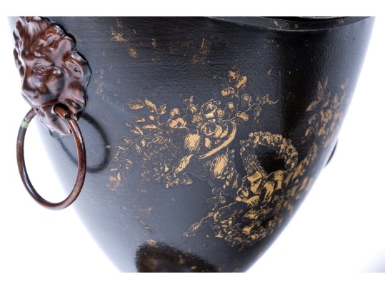 Pair Of Italian Tole Lidded Cachepots