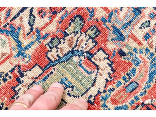 Hand-Knotted Persian Sarouk Wool Carpet, 7' X 4'-4