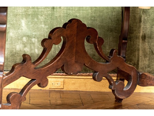 Antique Italian Walnut Carved Trestle Table