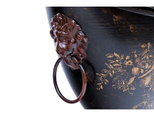 Pair Of Italian Tole Lidded Cachepots