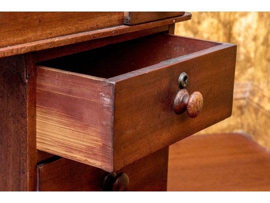 Antique Tooled Leather Davenport Desk