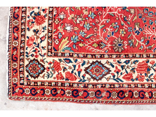 A Fine Persian Kashan Hand-Knotted Wool Carpet, 6'-5
