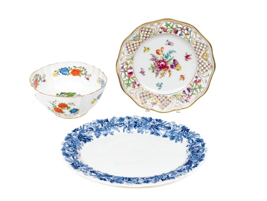 Assorted Collection Of Three English And Bavarian Bone China And Porcelain