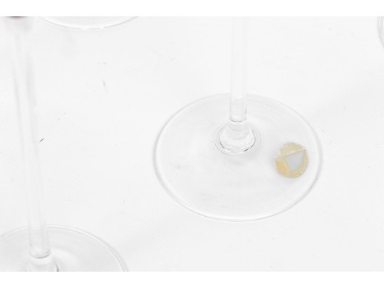 Set Of Twelve Bohema Elegant Ruby Glass Stemmed Champagne Flutes