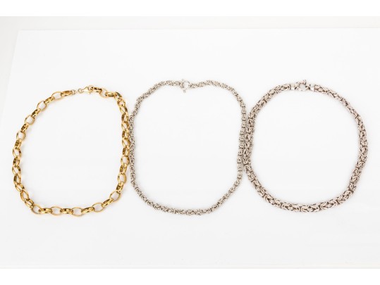 Collection Of Sterling Silver And Sterling Silver Vermeil Chunky Necklaces