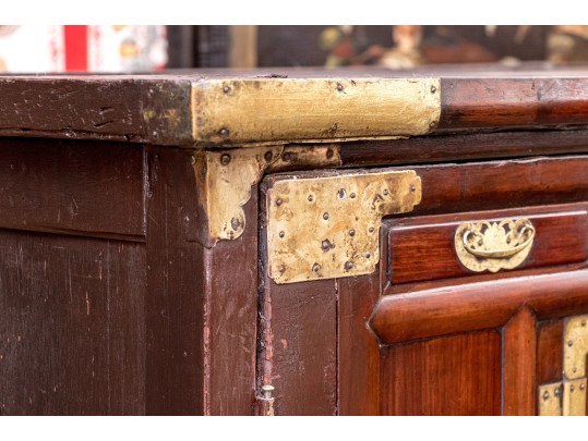 Antique Jang Brass Mounted Chest Frame
