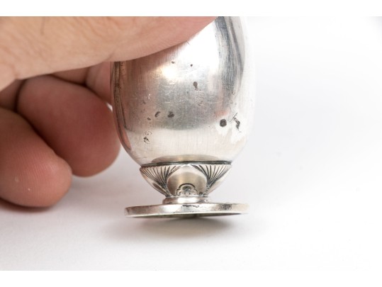 Group Of Four Antique Sterling Silver Shakers And A Salt, 3.735
