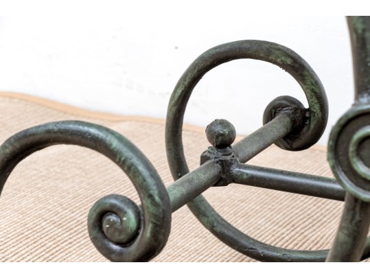 Cast Aluminum And Stone Top Console