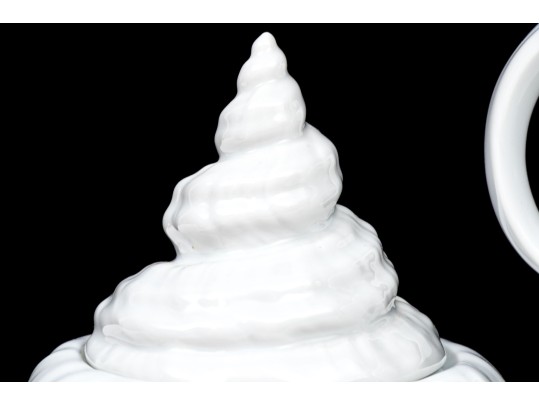 Three Piece Royal Copenhagen White Glazed Shell Form Coffee Set