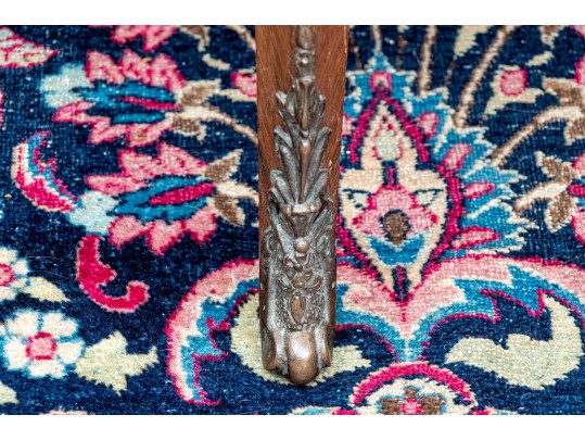 Antique Marquetry Inlaid Serpentine Front Cabinet