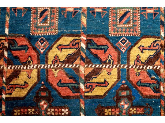 Fine Persian Tribal Hand-Knotted Wool Runner, 12' - 3'-5