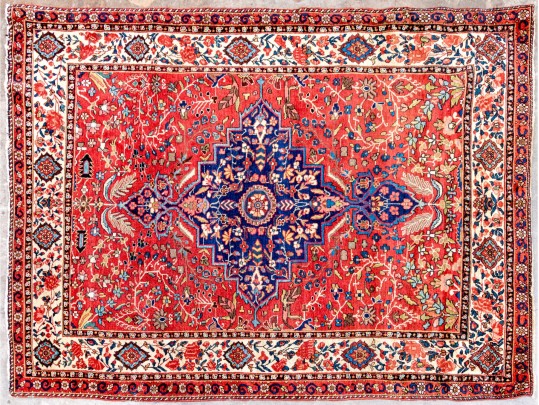A Fine Persian Kashan Hand-Knotted Wool Carpet, 6'-5
