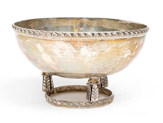 Mexican Sterling Silver Footed Bowl, 12.27 Ozt.