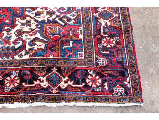 Hand-Knotted Heriz Wool Carpet, 6'-7 1/2
