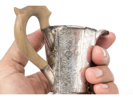 Group Of Four Antique Sterling And Coin Silver Table Top Items