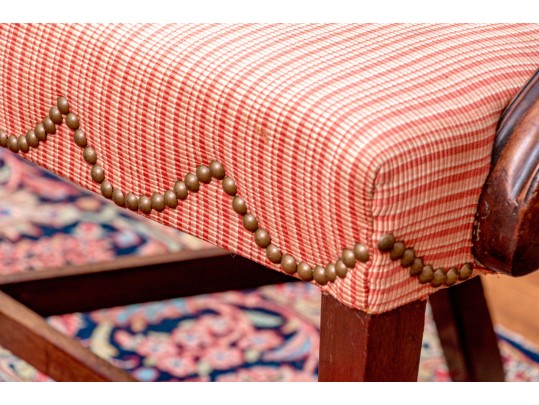 Antique George III Shield Back Custom Upholstered Armchair