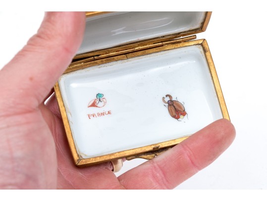 French Hand-painted Porcelain Hinged Box