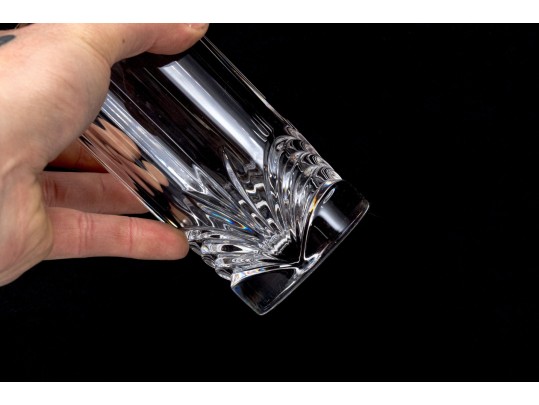 Quality Set Of Twenty-Eight Pressed Glass Set With Silvered Mouth Rims