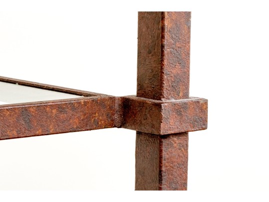 Iron, Oak And Glass Etagere