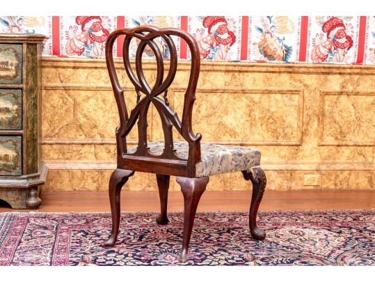George III Mahogany Pretzel Back Side Chair 