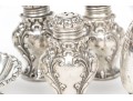 Group Of Four Antique Sterling Silver Shakers And A Salt, 3.735