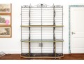 Antique Large Iron, Brass, And Glass Baker's Rack