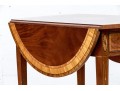 Gorgeous Satinwood Banded Mahogany Drop Leaf Table