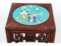 Chinese Wood Stand With Champleve Inset Top