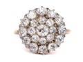 14k Yellow Gold Impactful Vintage Round Diamond Cluster Ring, App. 1.10 TCW, Size 8-