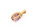 14k Yellow Gold Classic Amethyst And White Topaz Topped Pendant