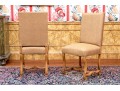 Pair Of Louis XIV Style Ostrich Leather Upholstered Side Chairs
