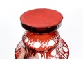 Bohemian Ruby-To-Clear Cut Glass Footed Centerpiece Bowl