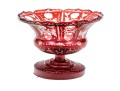 Bohemian Ruby-To-Clear Cut Glass Footed Centerpiece Bowl