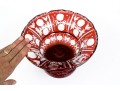Bohemian Ruby-To-Clear Cut Glass Footed Centerpiece Bowl