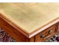 Antique Mahogany Gilt Tooled Leather Top Desk
