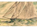 Gertrude Hough Patterson (American, CT, B.1882) Watercolor, Sailing On Rough Seas