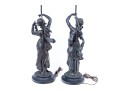 Set Of Two Bronzed Figural Table Lamps