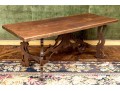 Antique Italian Walnut Carved Trestle Table