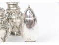 Group Of Four Antique Sterling Silver Shakers And A Salt, 3.735