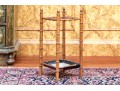 Antique Mahogany Faux Bamboo Umbrella Stand With Tray