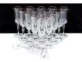 Set Of Sixteen Quality Pressed Glass Champagne Flutes