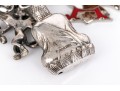 Curb Link Charm Bracelet With Assorted Sterling And Silverplate Charms, Some Loose