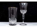 Quality Set Of Twenty-Eight Pressed Glass Set With Silvered Mouth Rims