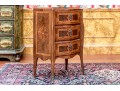 Antique Marquetry Inlaid Serpentine Front Cabinet