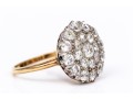 14k Yellow Gold Impactful Vintage Round Diamond Cluster Ring, App. 1.10 TCW, Size 8-