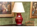 Chinese Sang De Bouef Glazed Archaistic 'Hu' Vase Form Table Lamp