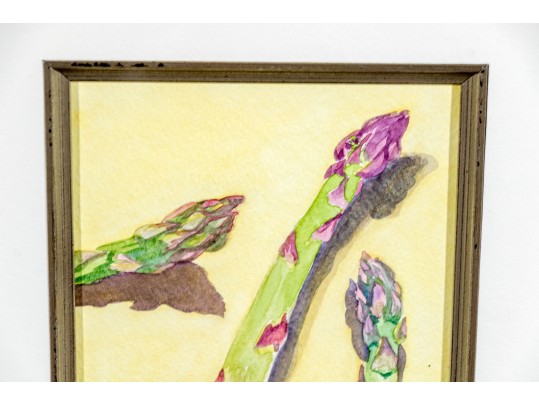 Set Of Six Burnell Signed Watercolor Paintings Of Vegetables, 2011
