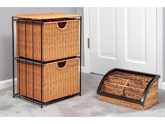 Collection Of Woven Wicker Storage