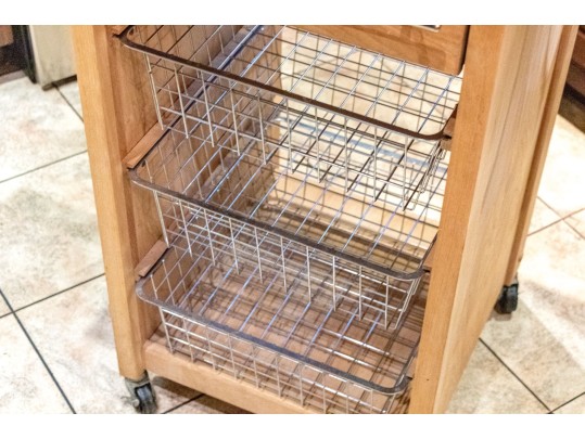 Crate & Barrell Kitchen Island With Drop Leaves