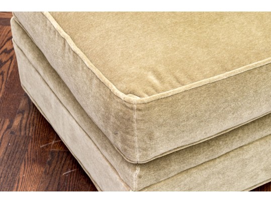 Pair Of Mohair Upholstered Ottomans